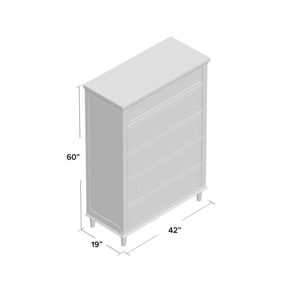 Three Posts™ Kellyton 42'' W 5 - Drawer Dresser & Reviews